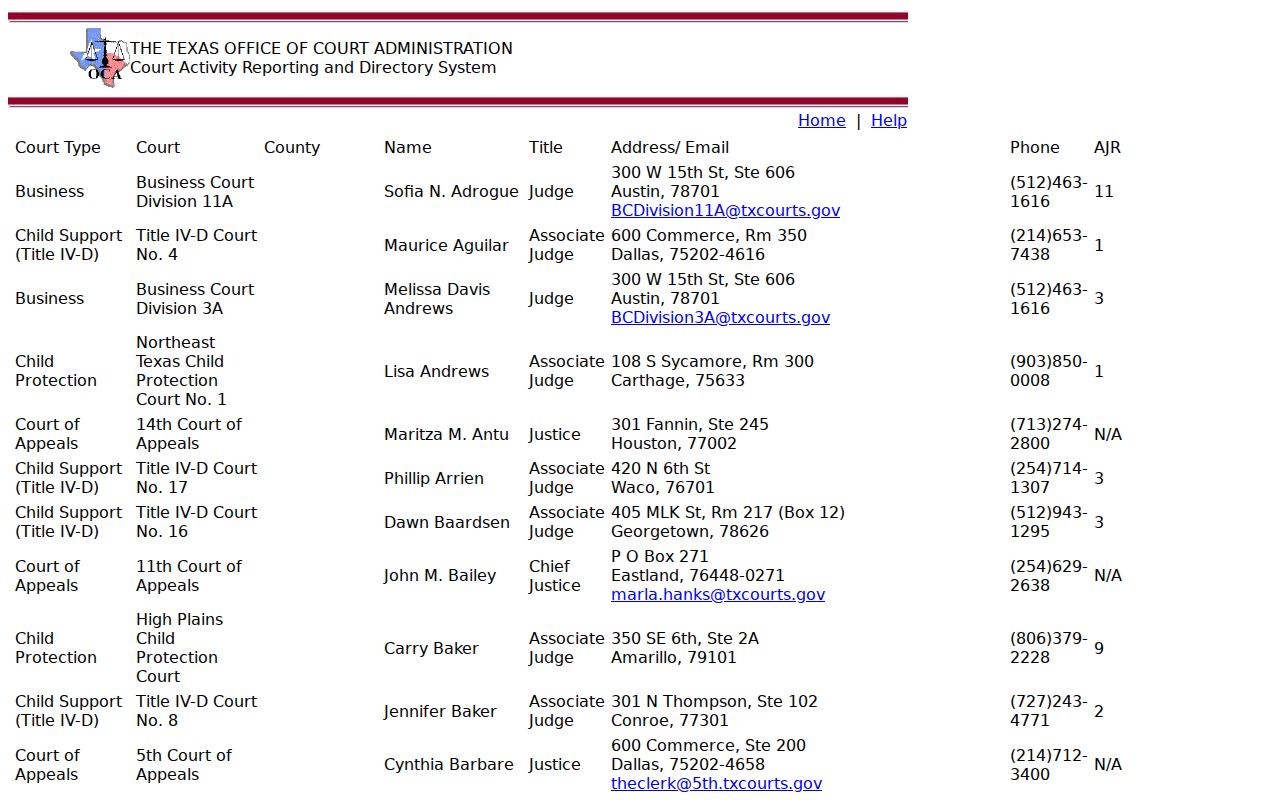 Dimmit County criminal court docket official court directory results