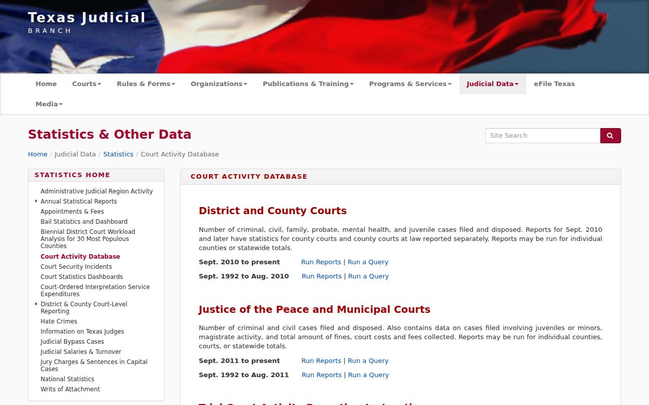 Carrizo Springs court docket official court activity report gateway