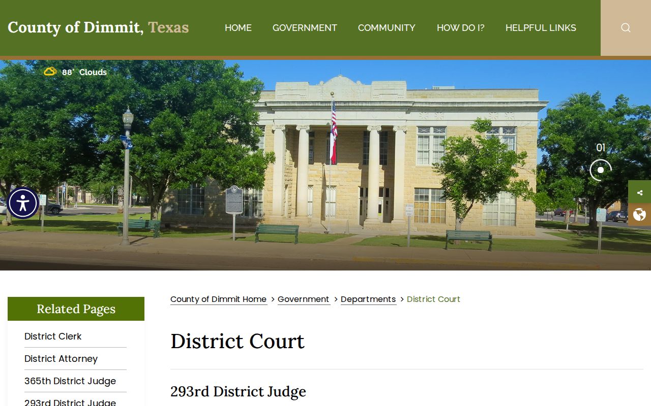 Dimmit County District Court page for regional court docket information