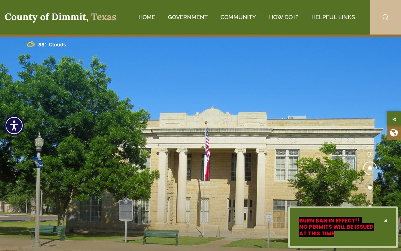 Official Dimmit County home page with court and clerk department routes